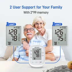 AICARE Blood Pressure Monitor Upper Arm Automatic Tonometer Digital Blood Pressure Meter BP Medical Sphygmomanometer Pulse
