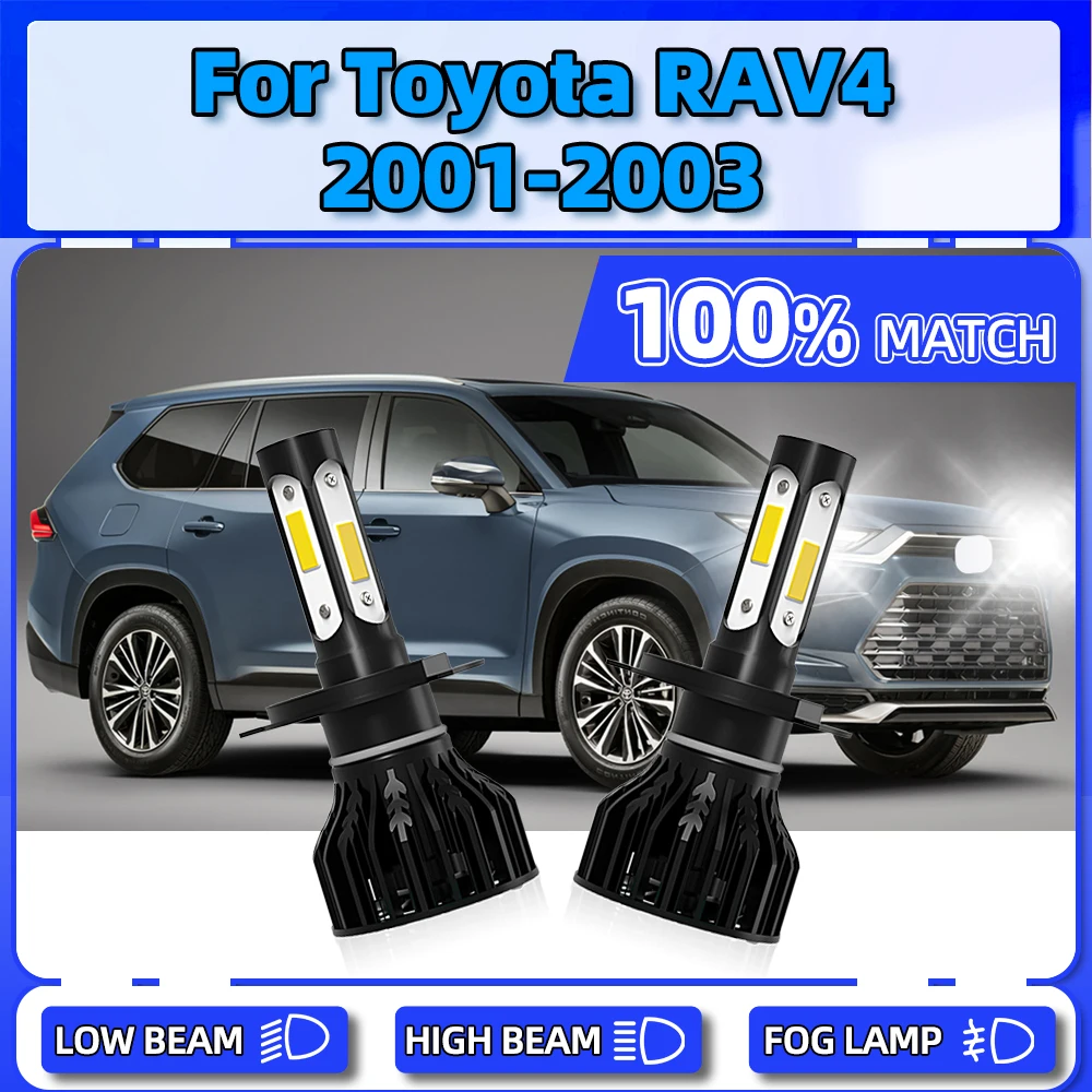 

CSP Chips LED Headlight 20000LM 120W Plug And Play Auto Lamps 12V Car Headlamps 6000K White For Toyota RAV4 2001 2002 2003