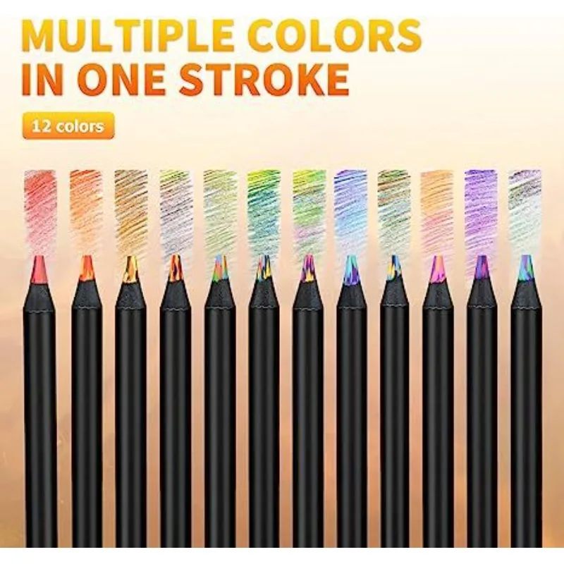 12pc Rainbow Magic Markers - Gradient, Smudge-Free Colors for School & Art, Perfect Back to School Stationery