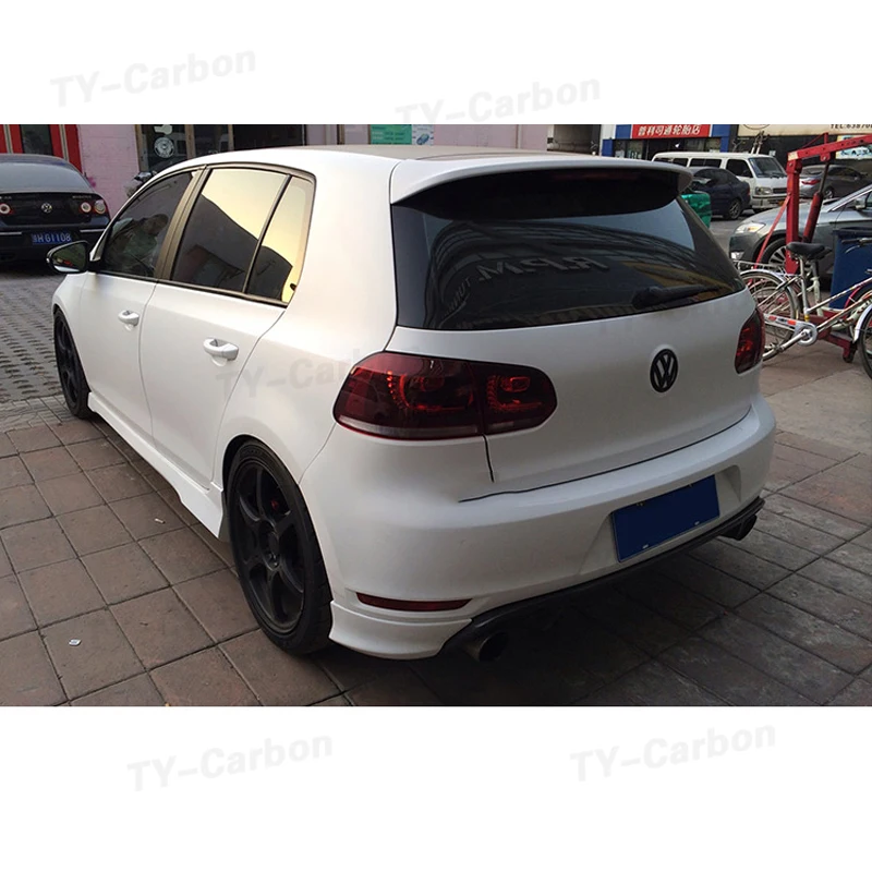 Carbon Fiber FRP Rear Diffuser Lip Spoiler Side Splitters For Volkswagen Golf 6 MK6 GTI Bumper 2009-2013