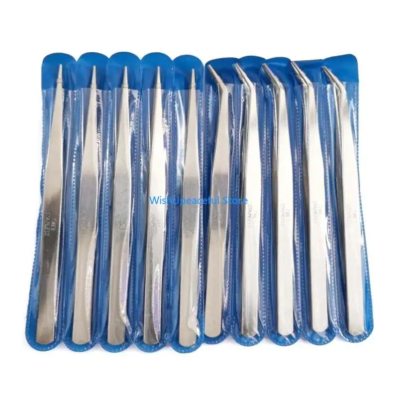 

34YA Curved Straight Tip Stainless Tweezer For Electronics Repair Sewing Machine