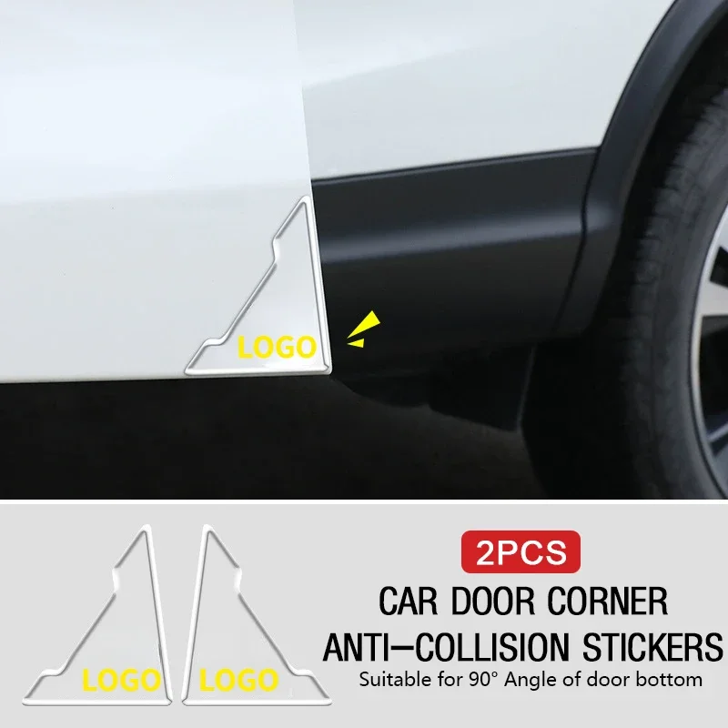 

2pcs Transparent Car Door Corner Emblem Protector Decals Anti-collision Accessories for Colorado Spark Captiva Malibu Trax RV