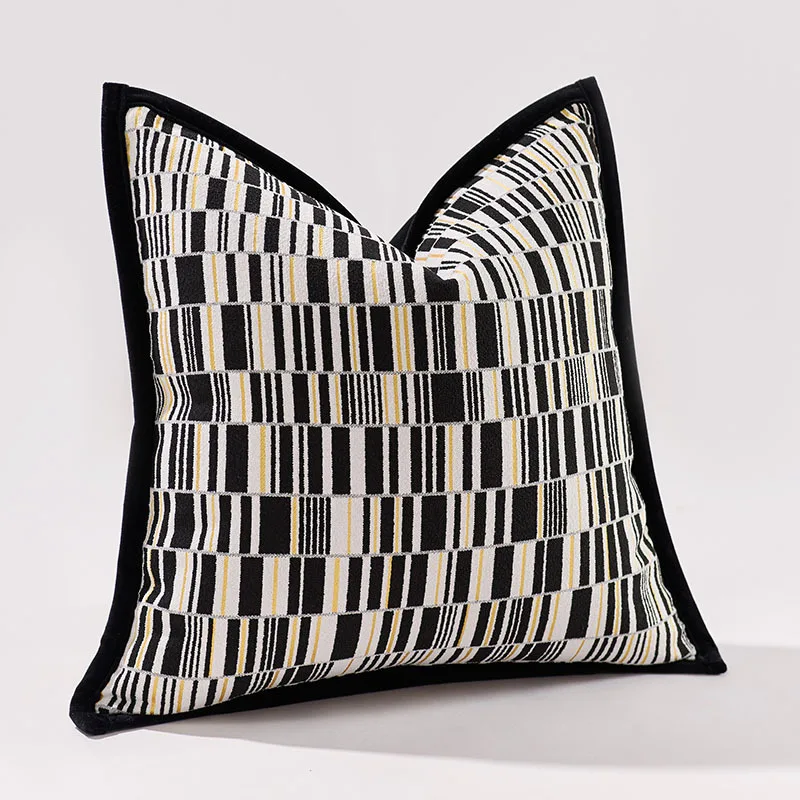 

Luxury Chenille Pillow Covers Premium Decorative Throw Cushion Covers with Stripe Jacquard Soft Textured Designer Pillow Cases