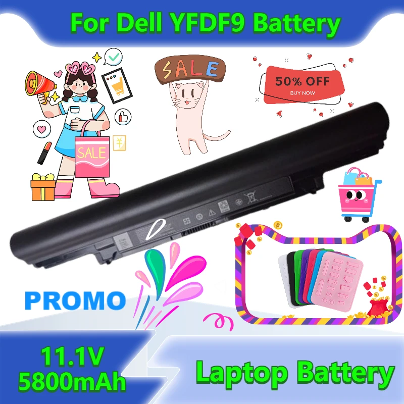 

11.1V 5800mAh for Dell E3340 E3350 YFDF9 V131-2 JR6XC Laptop Battery