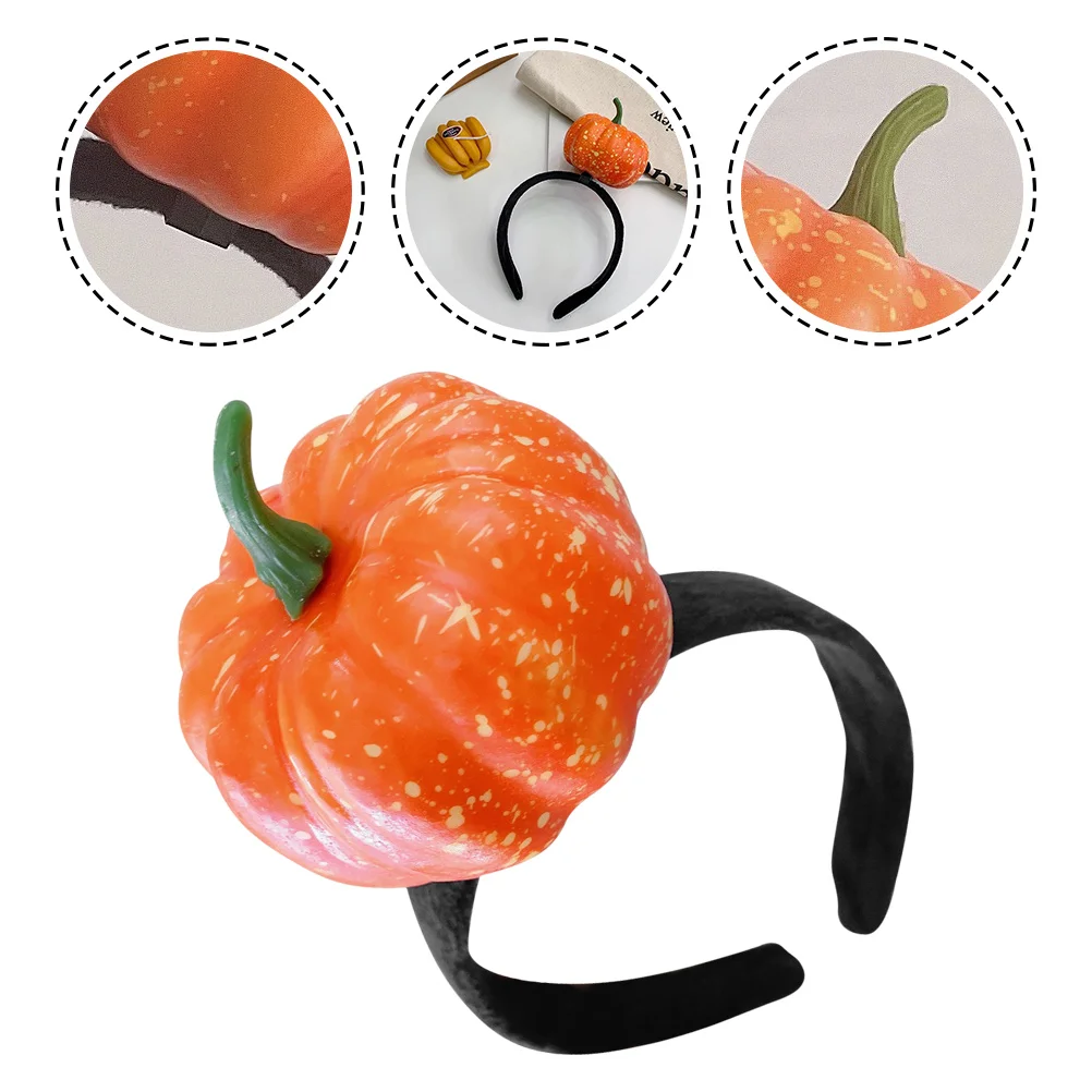 

Pumpkin Hairband Headband Cosplay Costume Props Dress up Accessories Orange Iron Halloween Elements Miss