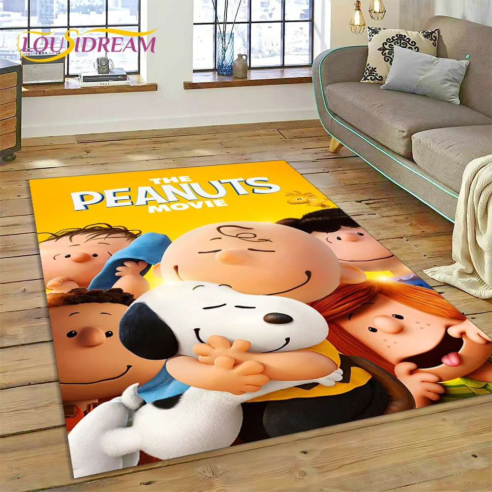 HD Cartoon Snoopy Dog Cute 3D Rug Carpet for Living Room Bedroom Home Decor,kids Play Non-slip Decoration for Sofa Doormat Gift