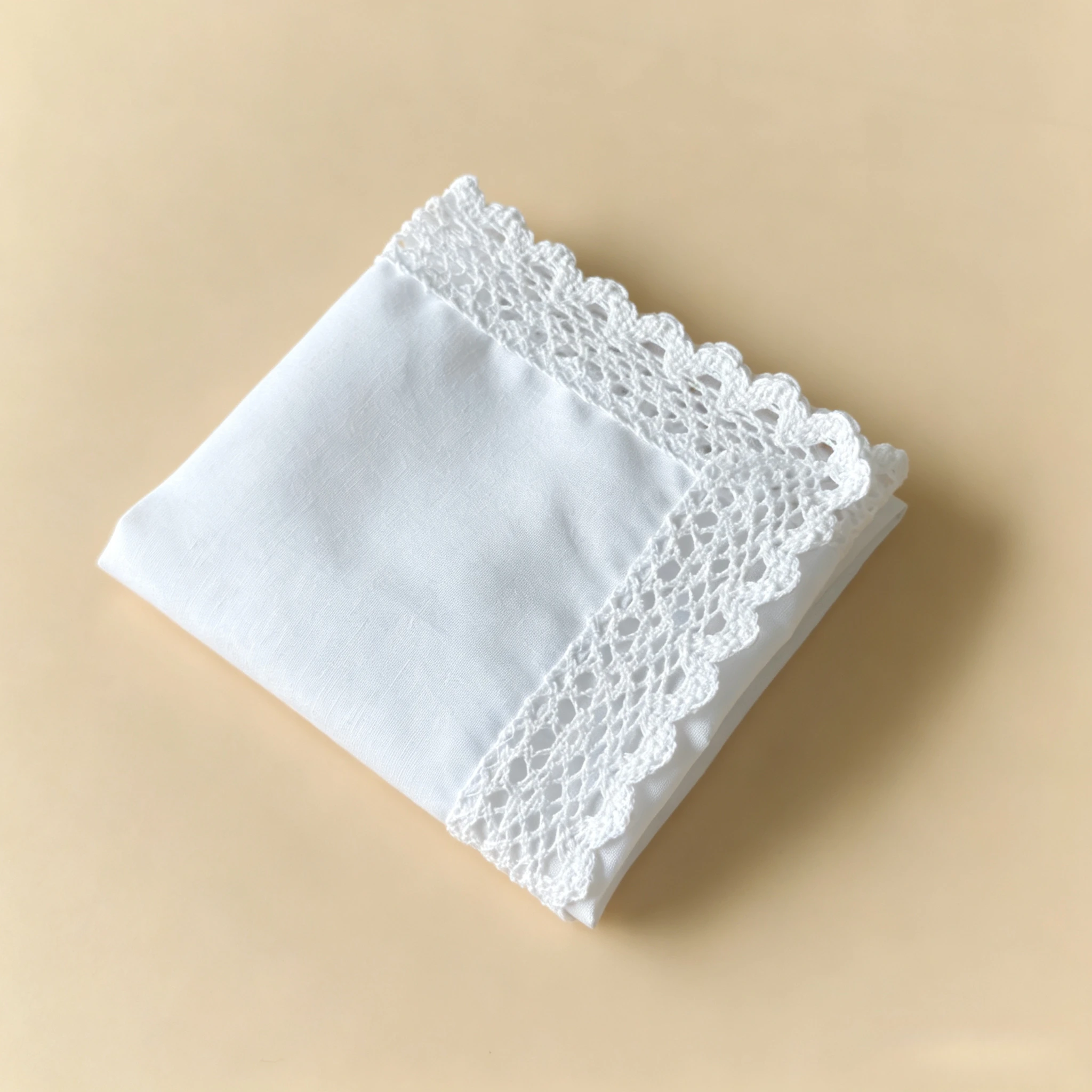 3/6er-Pack 33,5 cm/13,18 Zoll Dünne Reine Baumwolle Weiße Spitzen-Taschentücher Unisex Hochzeits-Andenken – Detail 6
