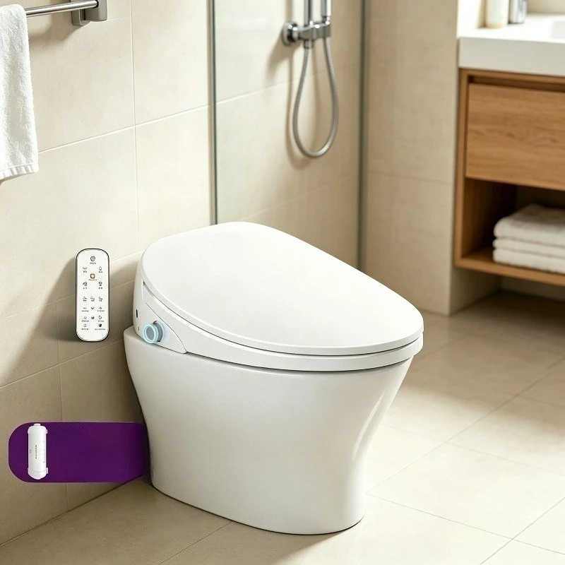 Europäischer 220V Automatischer Smart-Toilettensitz mit Deckelöffnung, Vollautomatischer Elektrisch Beheizter Toilettendeckel, Vor der Bestellung Abmessen