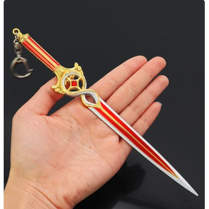22cm/8.66in portão de baldur esquema de artesanato escarlate samurai espada periféricos de jogo chaveiro de metal modelos de armas acessórios de mesa