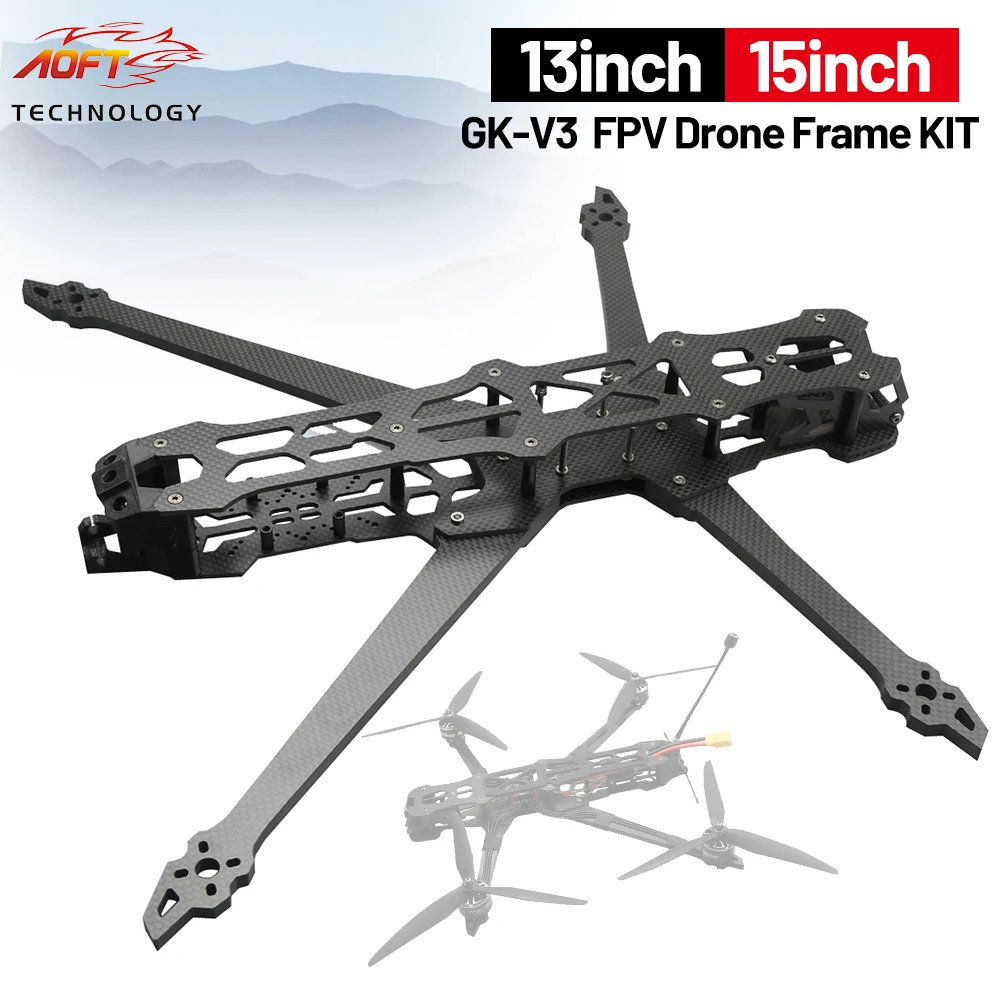 GK-V3 13 นิ้ว/15 นิ้ว Enhanced คาร์บอนไฟเบอร์ FPV Drone ชุดกรอบ 550 มม./680 มม.สําหรับ RC Freestyle Long Range Racing Drone quadcopter