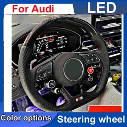 Upgrade Carbon Fiber LED Alcantara Leather Steering Wheel For Audi RS A3 A4L A5 A6L A7 A8 q3 q5 q7 S3 S4 S5 RS3 RS4 Customized