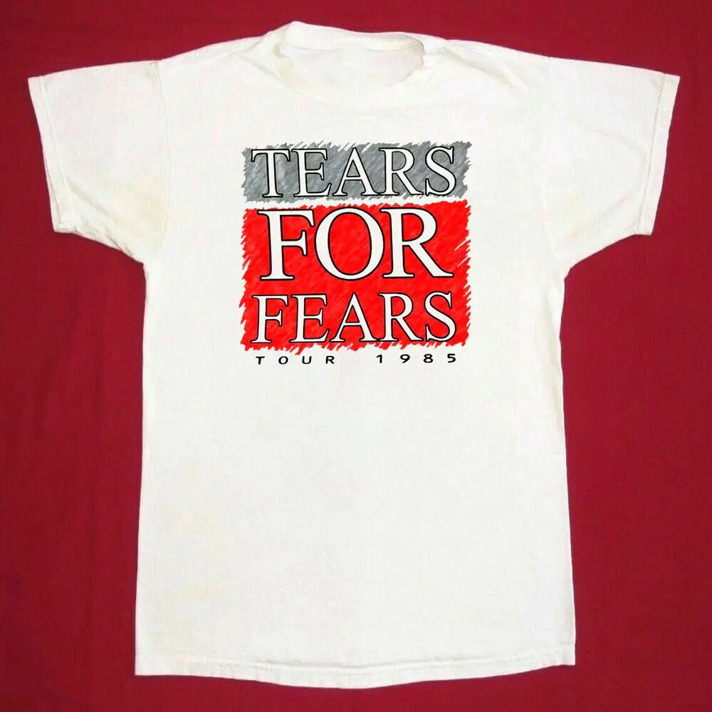 Vtg Tears For Fears Tour 1985 Cotton White Unisex Full Size Shirt DI011