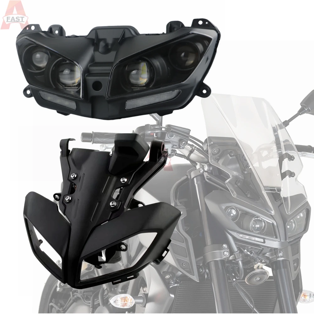 

Motorcycle LED Headlight For YAMAHA MT 09 2017 - 2020 Front Head Cowl Upper Nose Fairing Holder Cover Set MT-09 MT09 FZ09 2018