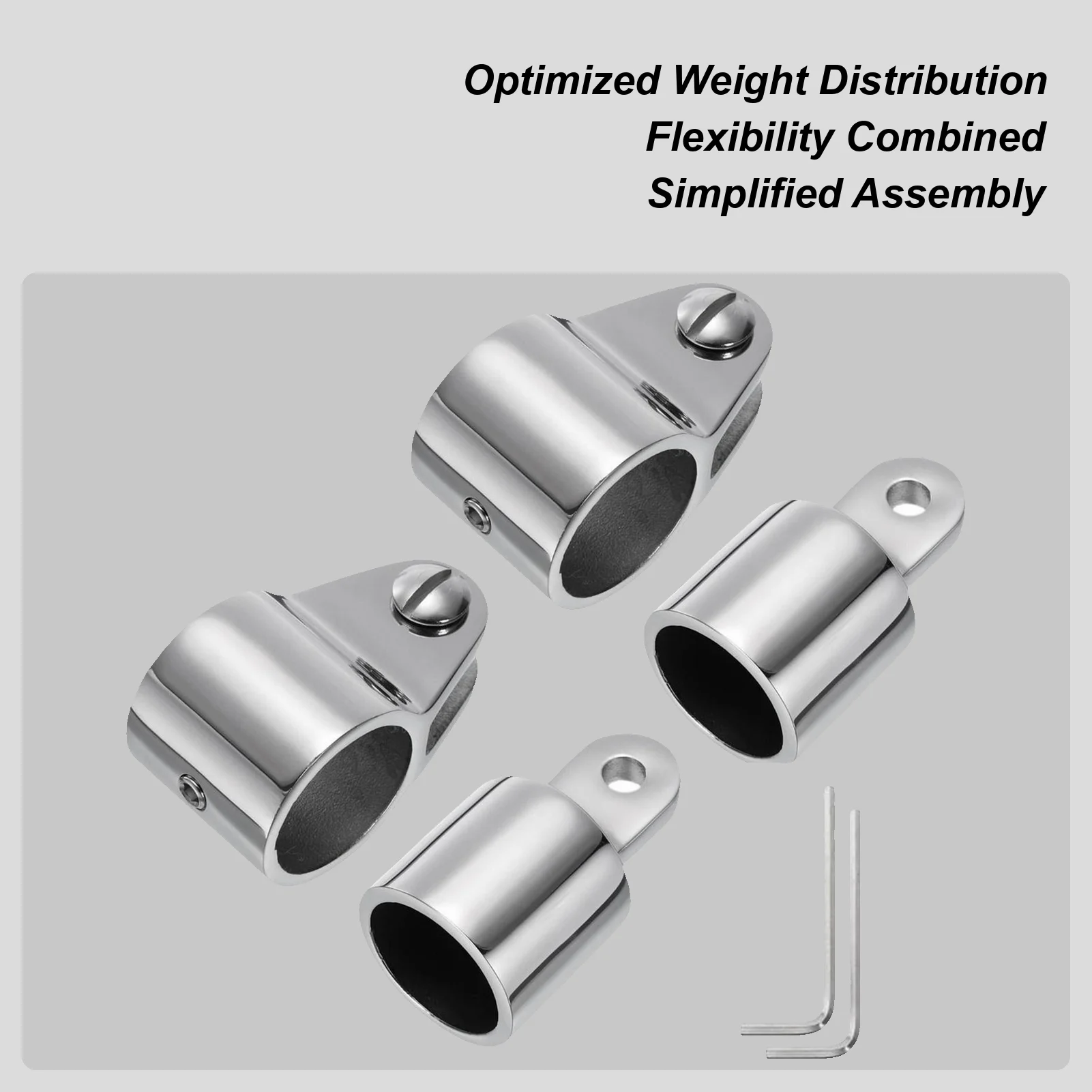 

Boat Top Hardware Yacht Accessories 2 Pieces Stainless Steel Awning Fixings Set Anti-Rust For Support Pole Sunshade Canopy