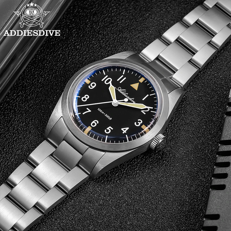 

ADDIESDIVE New Titanium Alloy Men's Watch 36mm VH31 Quartz Watches Sport Field Waterproof 100M Luminous Wristwatch Reloj Hombre