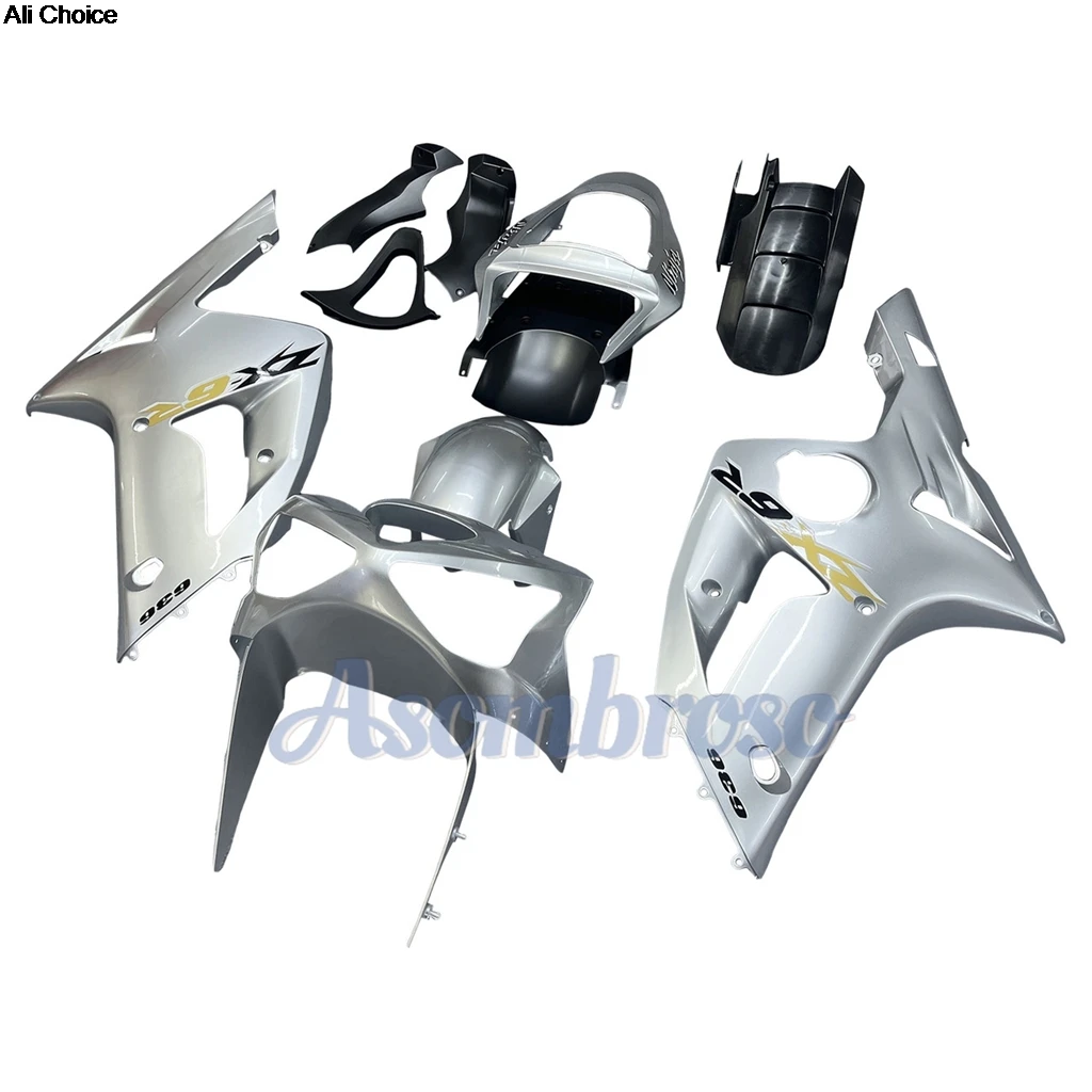 ABS Fairing kit For KAWASAKI 636 Ninja ZX6R 2004 ZX-6R 2004 ZX 6R 03 04 Motorcycle Cowl set Metallic Silver