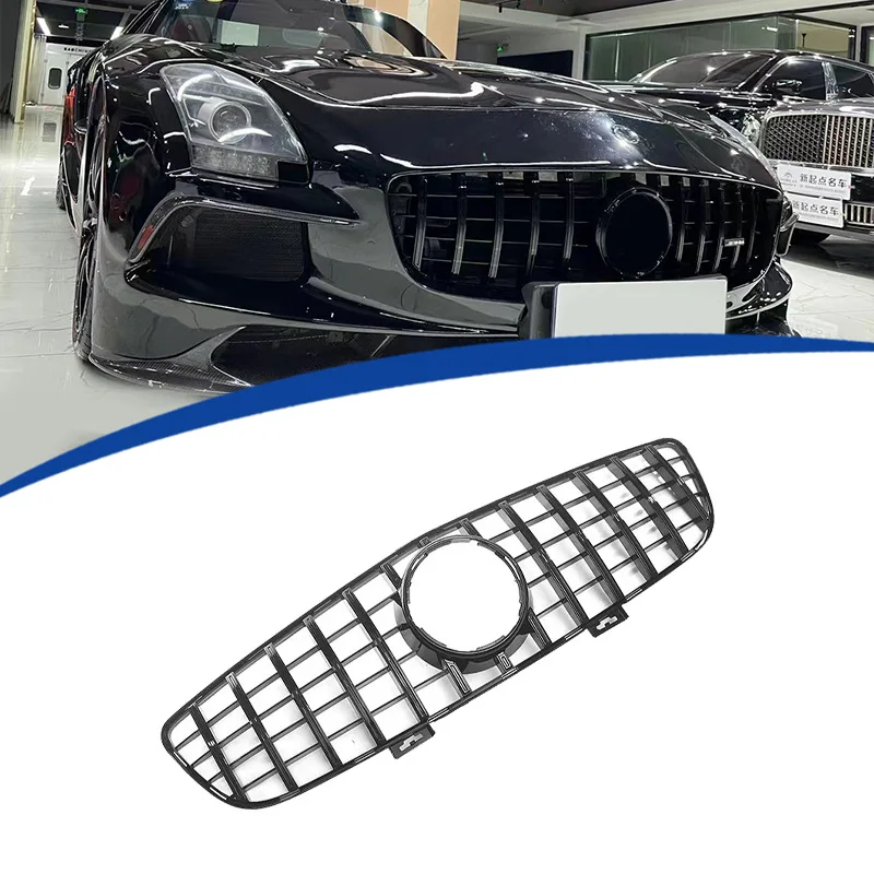 For Mercedes-Benz SLS C197 2010-2015 GT Vertical Bar Front Grille Body Kit ABS Plastic