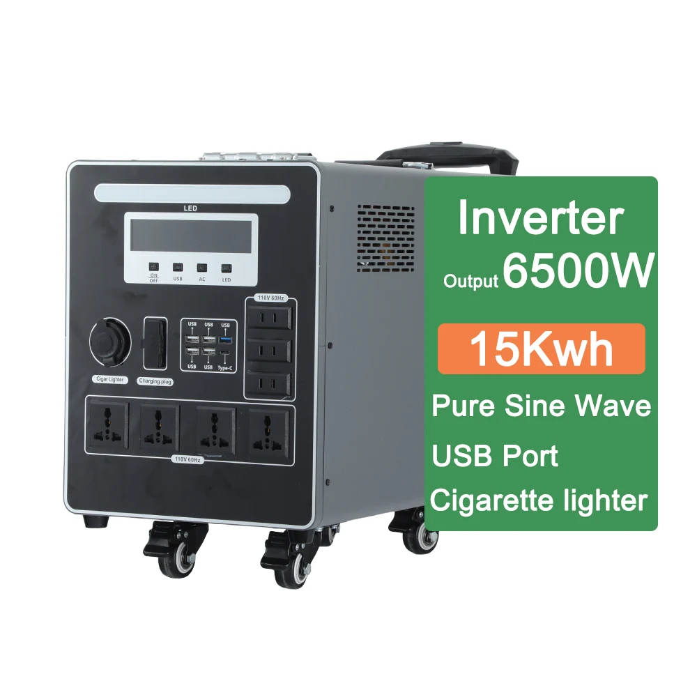 

Portable Power Station Outdoor Lifepo4 Lithium Battery Backup With Wheel External Battery 4kw 6.5kw 10kwh 15kwh Home Energy