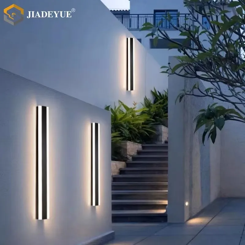 Luz LED de pared larga ip65, iluminación exterior moderna impermeable para decoración de jardín y balcón, 110v, 220v