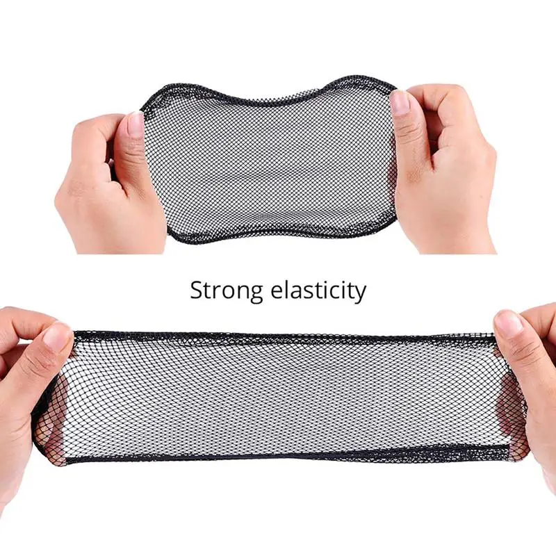 5Pcs Black Elastic Wig Net Breathable Mesh Hair Net With Adjustable Drawstring For Making Puff Bun Wig Tools Women Wig Nets