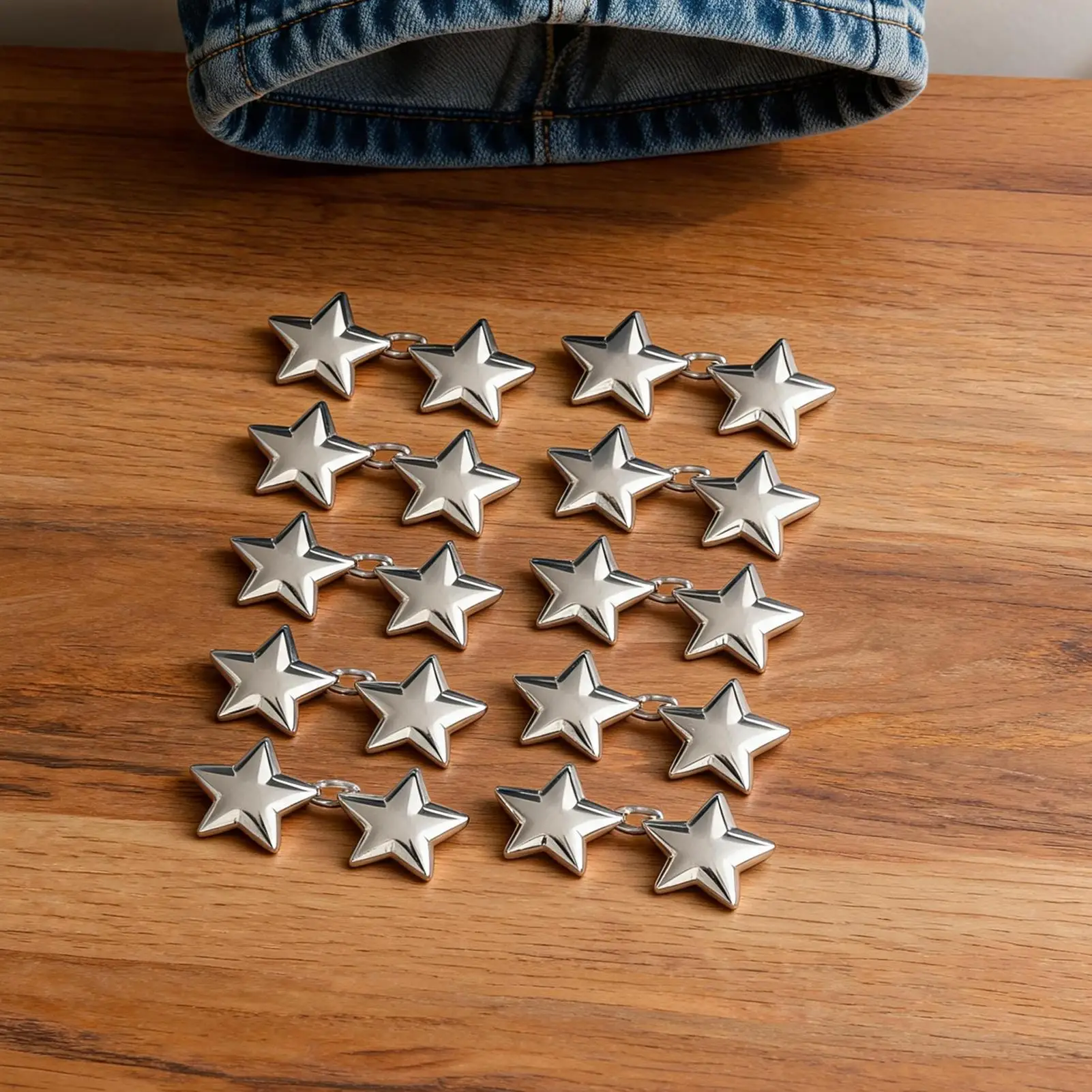 10 set star shape waist tightener no sew detachable button for jeans pants waistband instant adjuster slim fit ﻿