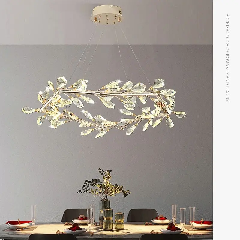 

Nordic Simple Room Lighting Decoration Crystal Chandeliers Pendant Lamps Dining Room Model Room Atmosphere Large Pendant Lamps