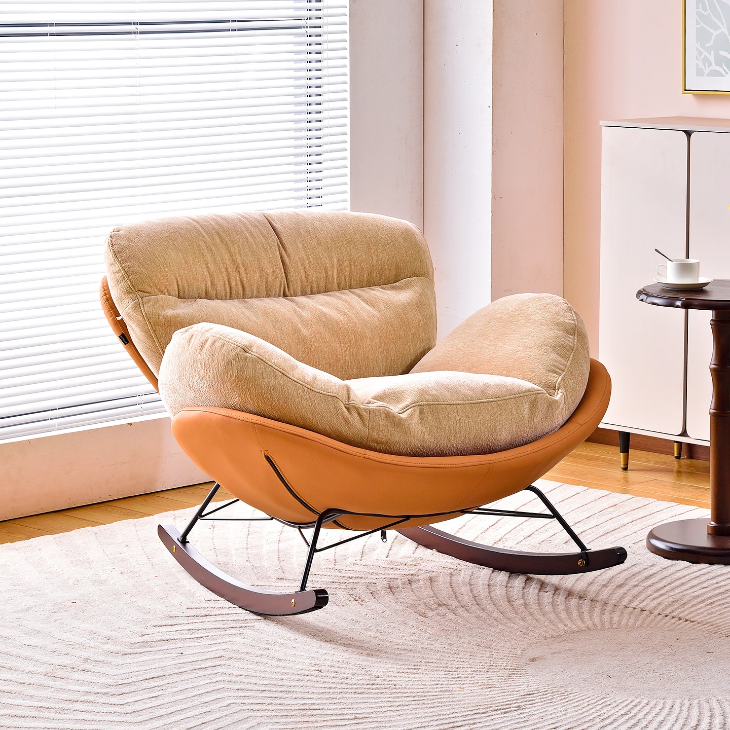 

Nordic Modern Luxury Living Room Chairs Giant Cushioned Rocking Single Lazy Sofa Adult Bedroom Indoor Leisure Lounge Furniture