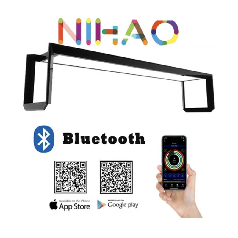 MicMol NiHao-Lámpara de acuario a todo Color con Bluetooth, Control por aplicación, acuicultura, WRGB, 4K, HD