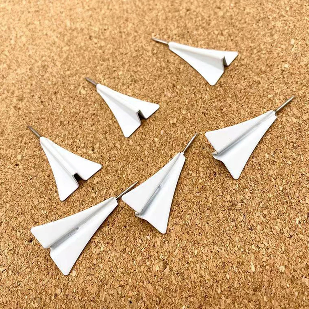 

12 Pcs Paper Airplane Thumbtacks Cute Delicate Daily Use Map Accessories Compact Push Pins Soft Cork Creative Design