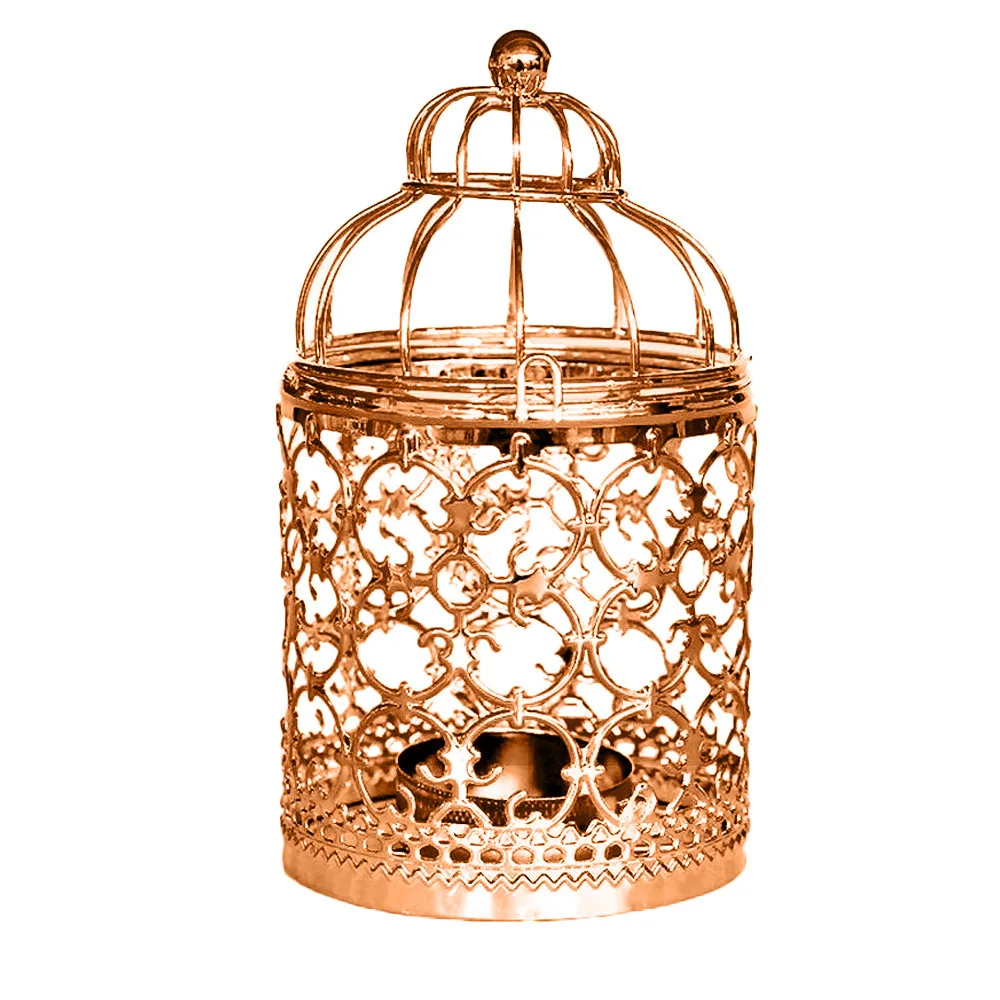 Birdcage Shape Metal Candle Holder Lantern Hollow Candle Stand Home Decor Dinner Party Wedding Party Candle Holder Decoration