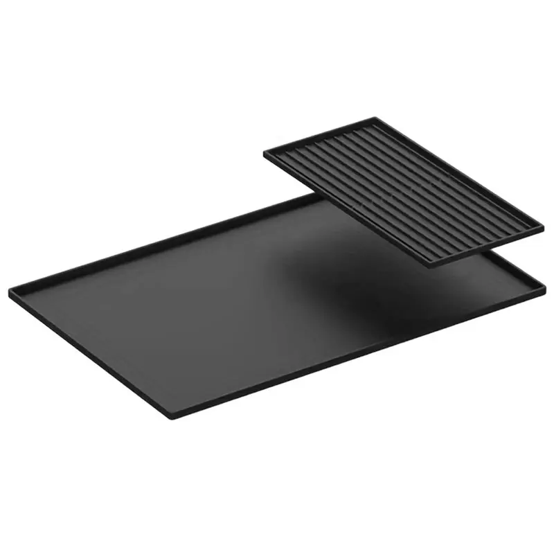 

B50C Large 2-In-1 Silicone Coffee Bar Mat Non-Slip Counter Protector(60X40cm) Heat Resistant For Home Kitchen For Espresso/Cafe