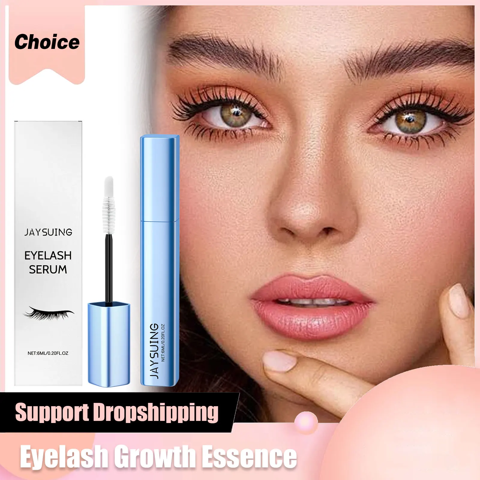 Siero per la crescita delle ciglia 6ml Multi peptidico Centella Asiatica Eye Lash Sopracciglio Miglioramento Promuove Ciglia più spesse più lunghe Liquido
