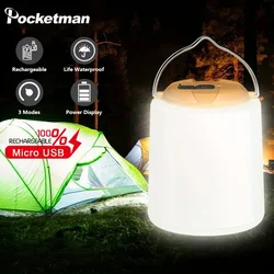 Lâmpada de acampamento portátil, impermeável Hook Tent Light, lanterna pendurada, USB recarregável, emergência, luz noturna, mercado