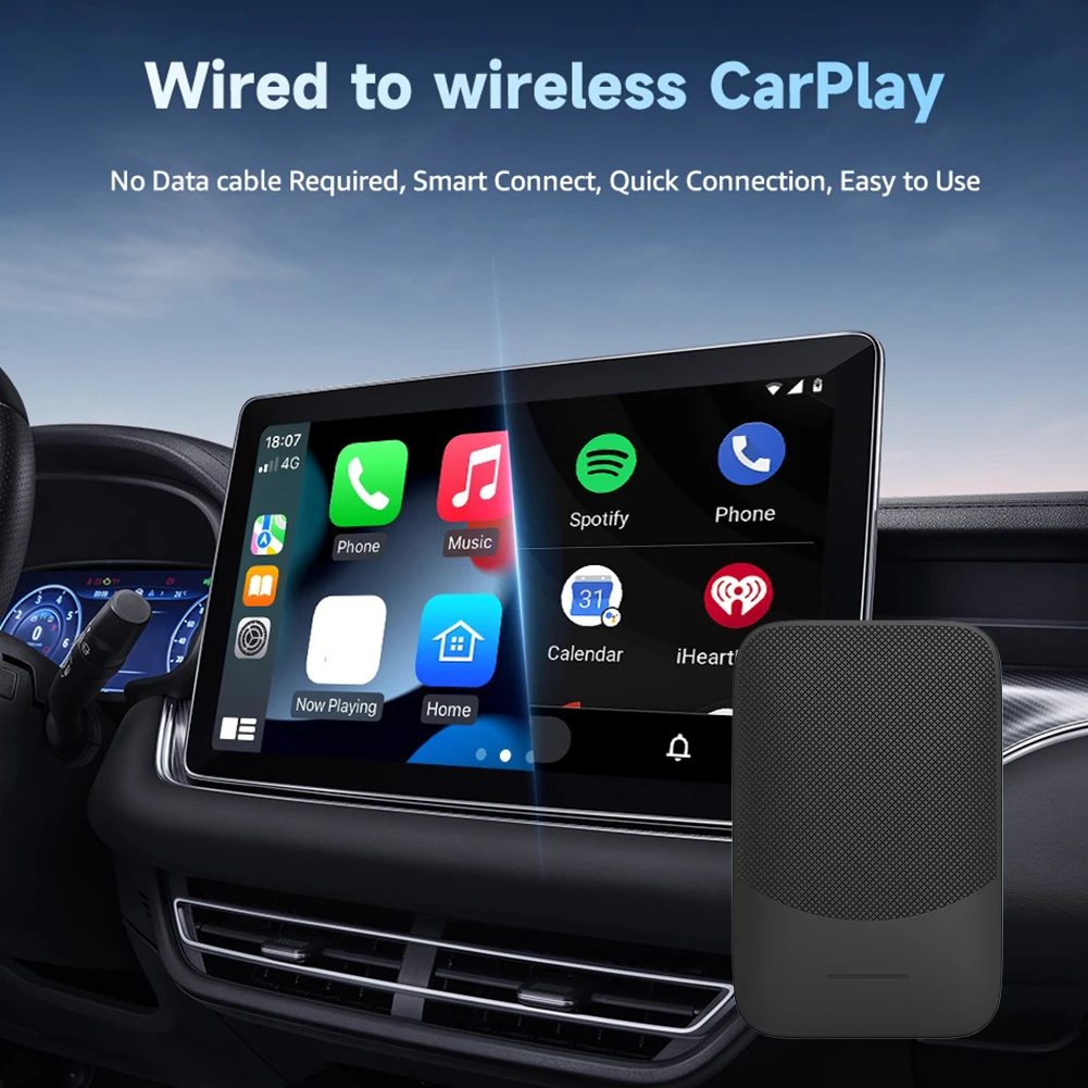 Wireless Carplay Andriod Auto Adapter Smart AI Box Plug and Play Voice Control for Wired Carplay Andriod Auto Cars