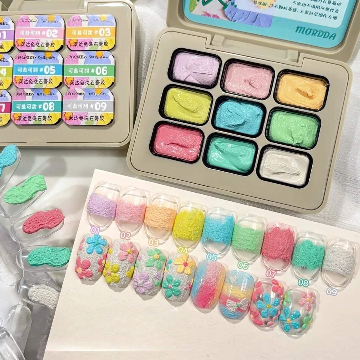 

9Colors Macaron Carving Plaster Gel Nail Polish Sculpture UV LED Soak Off Gel Varnish Engraving Gypsum Gel Lacquer For Nail Art