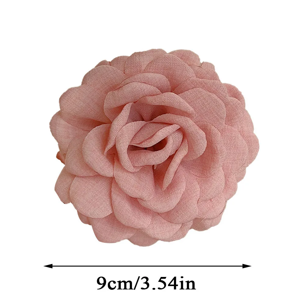 Romantic French Rose Flower Hair Clip New Cloth Fabric Floral Hair Claw Women High-Grade Vintage Fashion Back Head Shark Clip