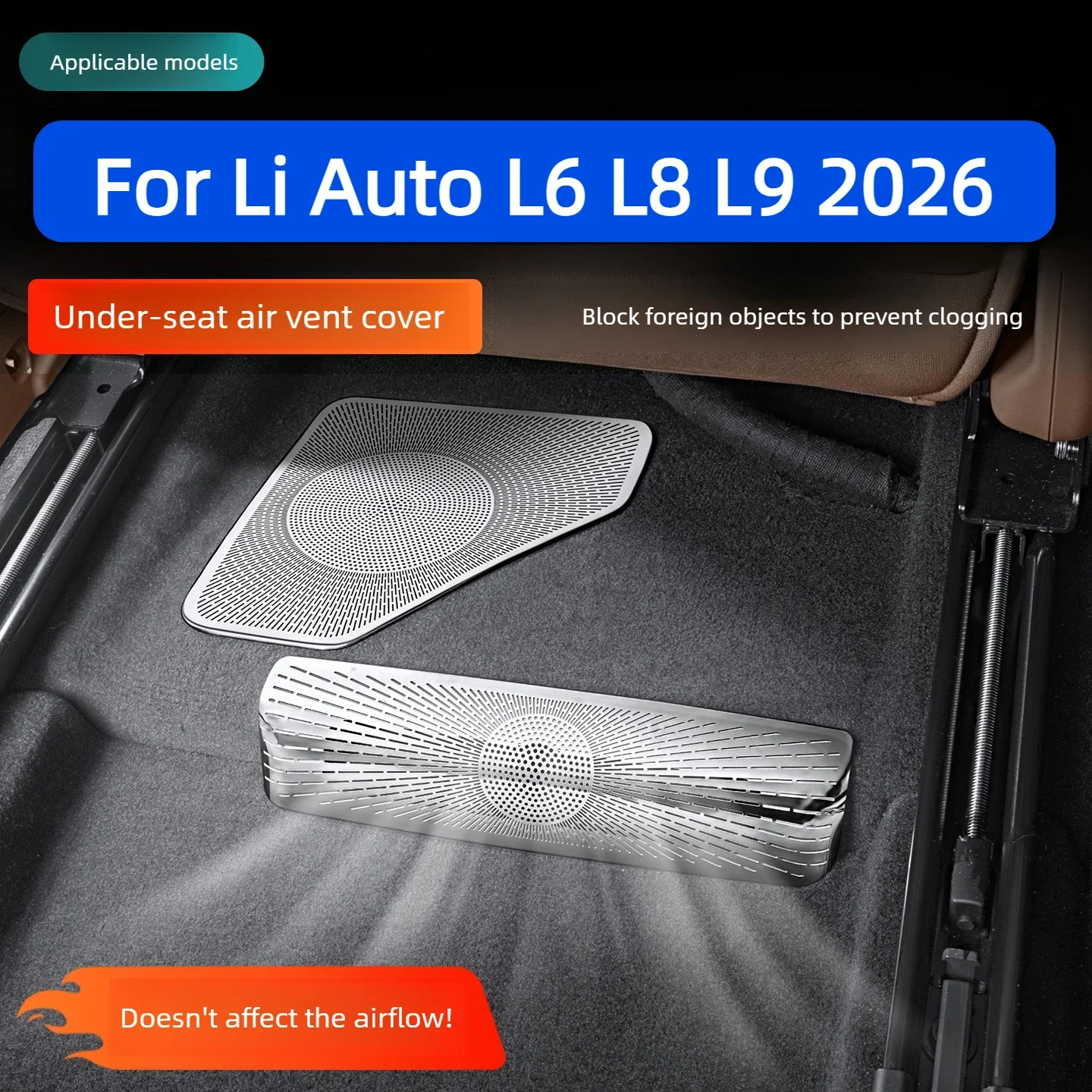 For Li Auto L6 L8 L9 Livis 2026 Car Protective Cover for The Air Outlet Under The Seat Air Conditioner Dust Screen Accessories