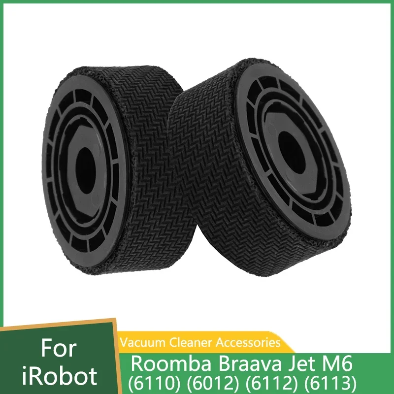 Anti-slip Wheels with Tires Compatible for irobot Roomba Braava Jet M6 (6110) (6012) (6112) (6113) Series Robot Mop Replacement