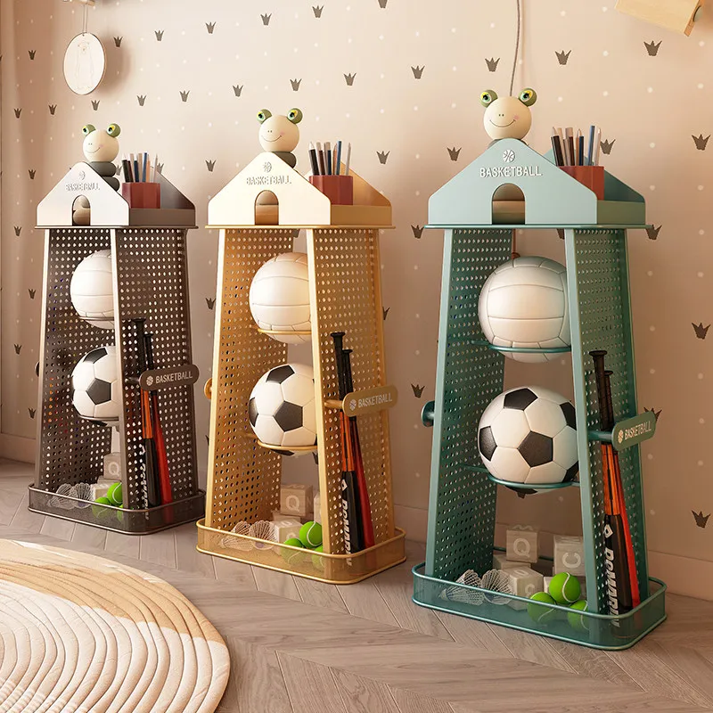 Household indoor children's basketball storage rack, football storage rack, volleyball rack, badminton storage basket, floor