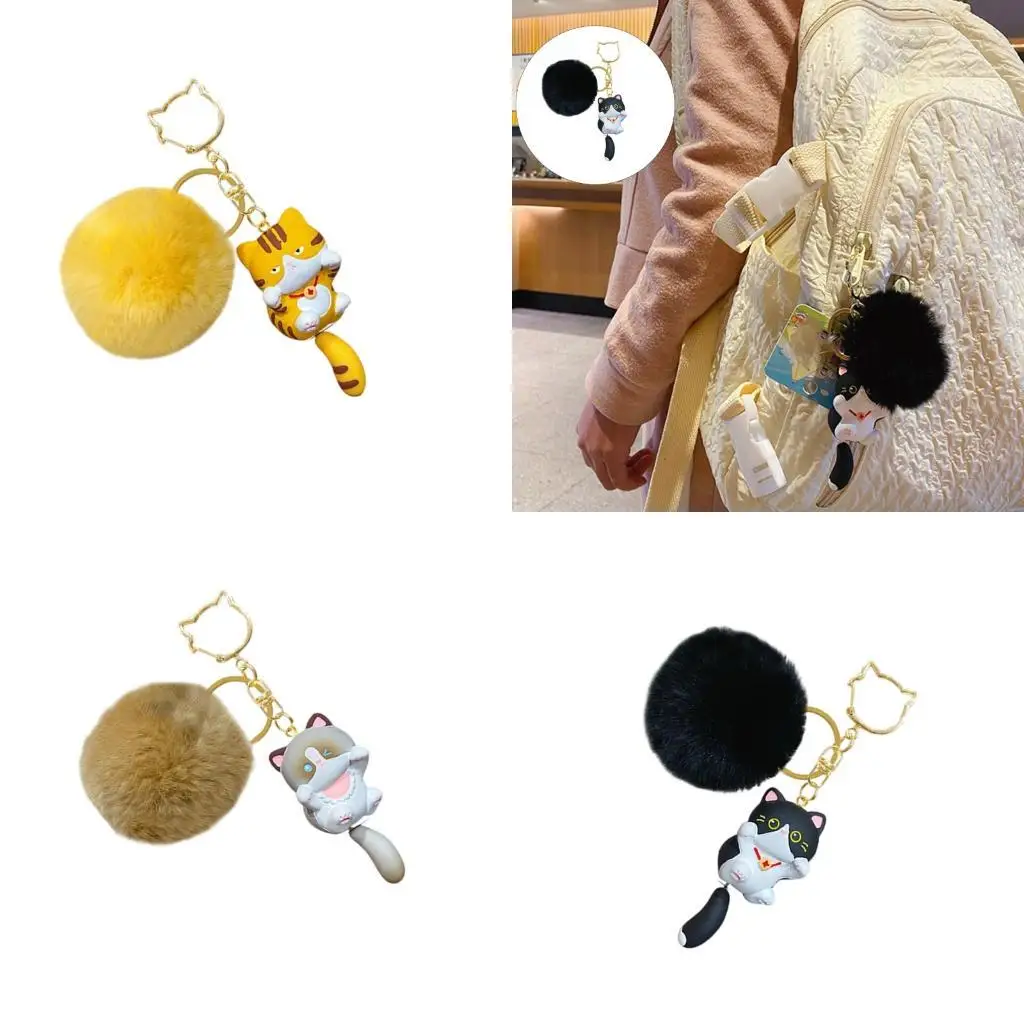 chaveiro-forma-gato-macio-com-design-bolsa-artistica-pingente-suspensao-textura-pelucia-para-aniversarios