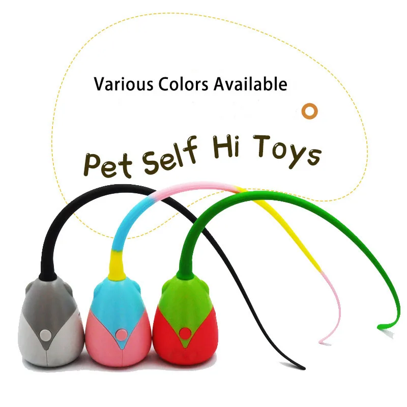 

Electric Cat Toy USB Intelligent Rolling Ball Interactive Toys Silicone Rotate Mouse Tail Kitten Teaser Stick for Cats Pet Toy