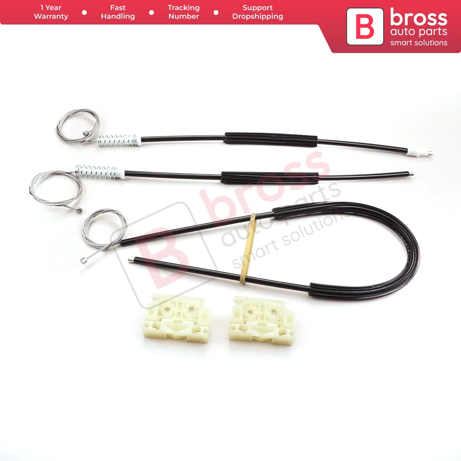 Bross Auto Parts BWR981 Electrical Power Window Regulator Repair Kit Front Right Door for Citroen C4 Picasso 2006-On