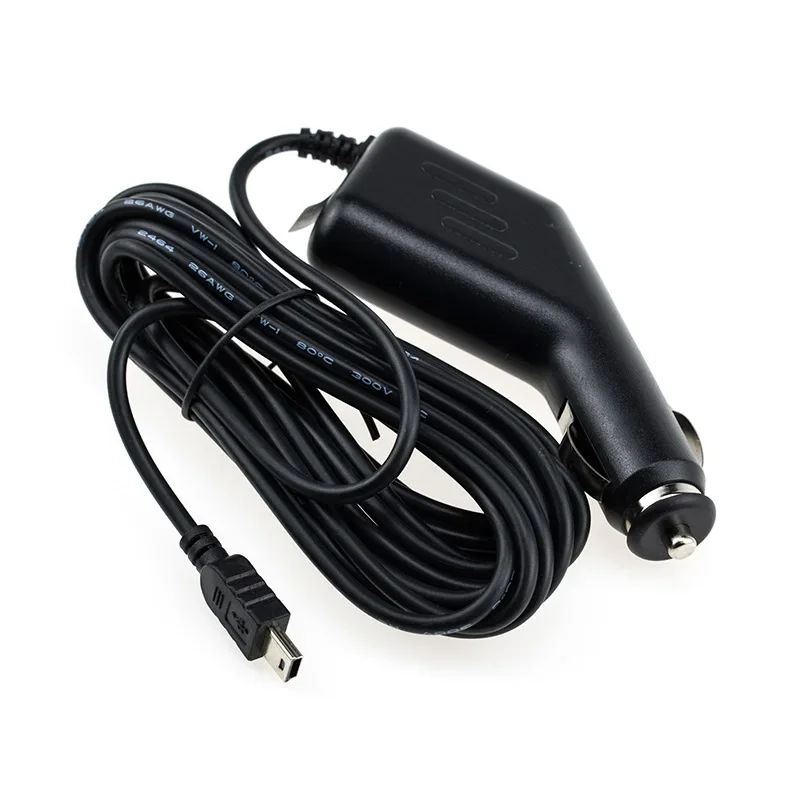 Mini Port USB incurvé de chargeur de voiture, 3.5 mètres, 5V, 1,5 a, GPS, vidéo pour caméra DVR de voiture, entrée DC A2T4, 12-24v