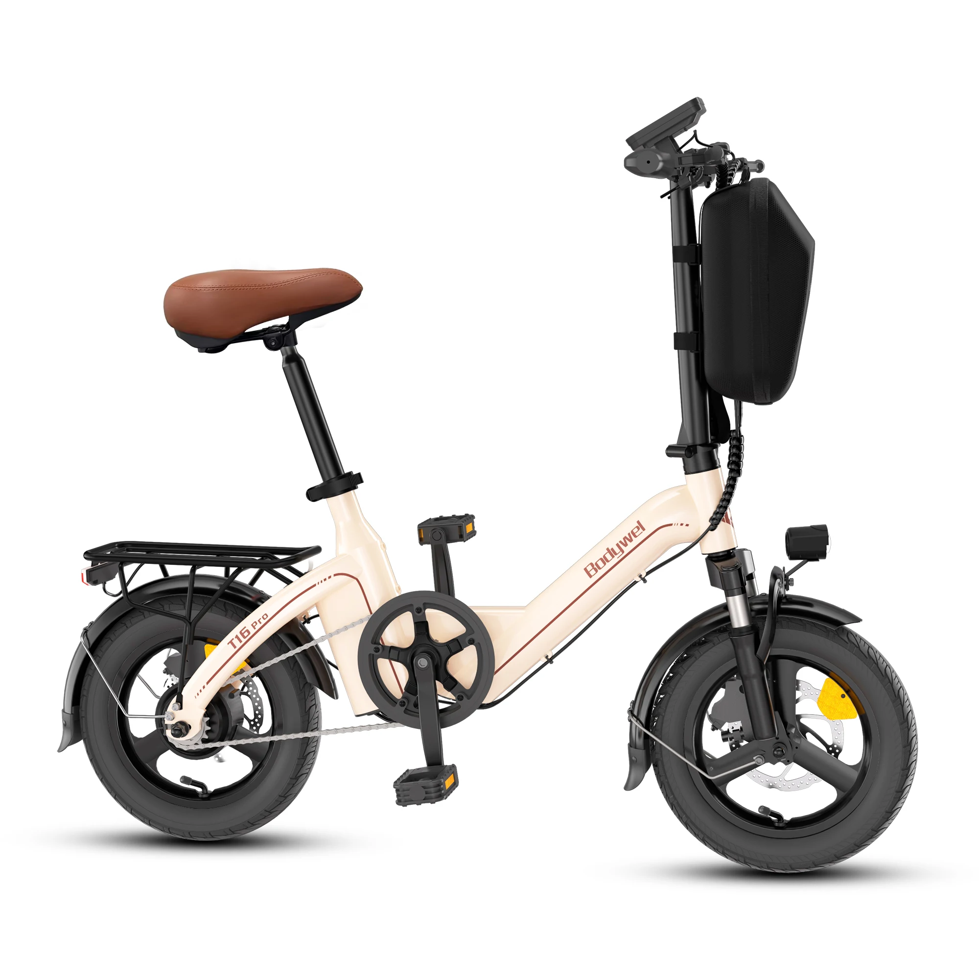 Bodywel T16pro Opvouwbare Elektrische Fiets 14 Inch Mini Opvouwbare Elektrische Fiets 36V 10AH E-bike voor Volwassenen met Trapondersteuning Buiten EUStoc