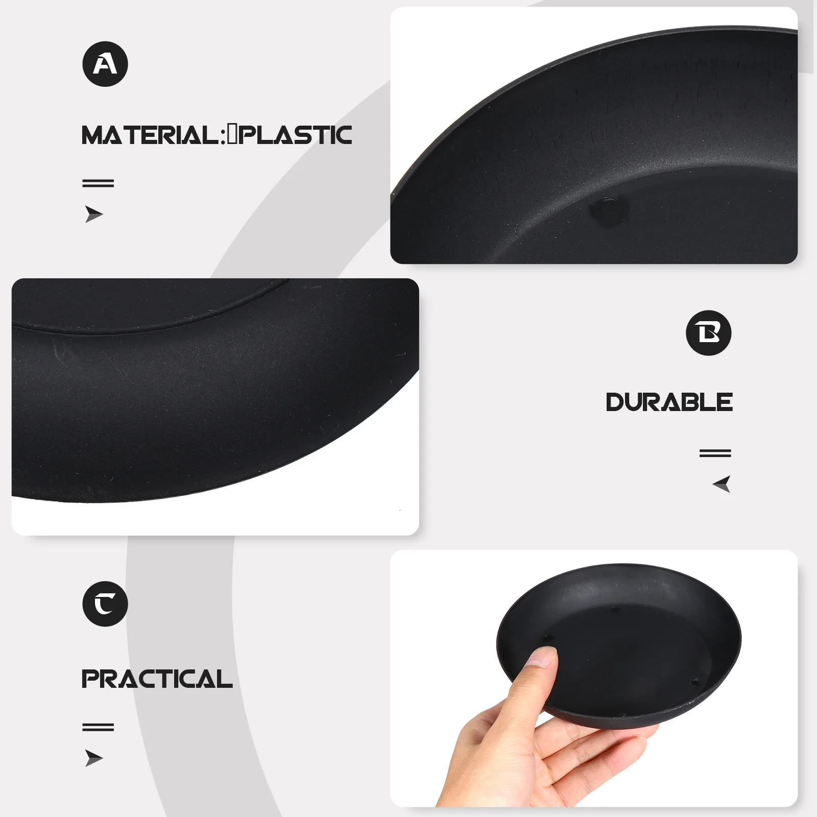 

25Pcs Plastic Flowerpot Trays Durable Bonsai Base Plates No Soil Fall Gardening Accessories Flowerpot Trays