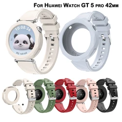 WatchBand For Huawei Watch GT 5 pro 42mm Smartwatch Wristband Strap 18mm Bracelet Fashion Soft Silicone Sport belt with Tpu case