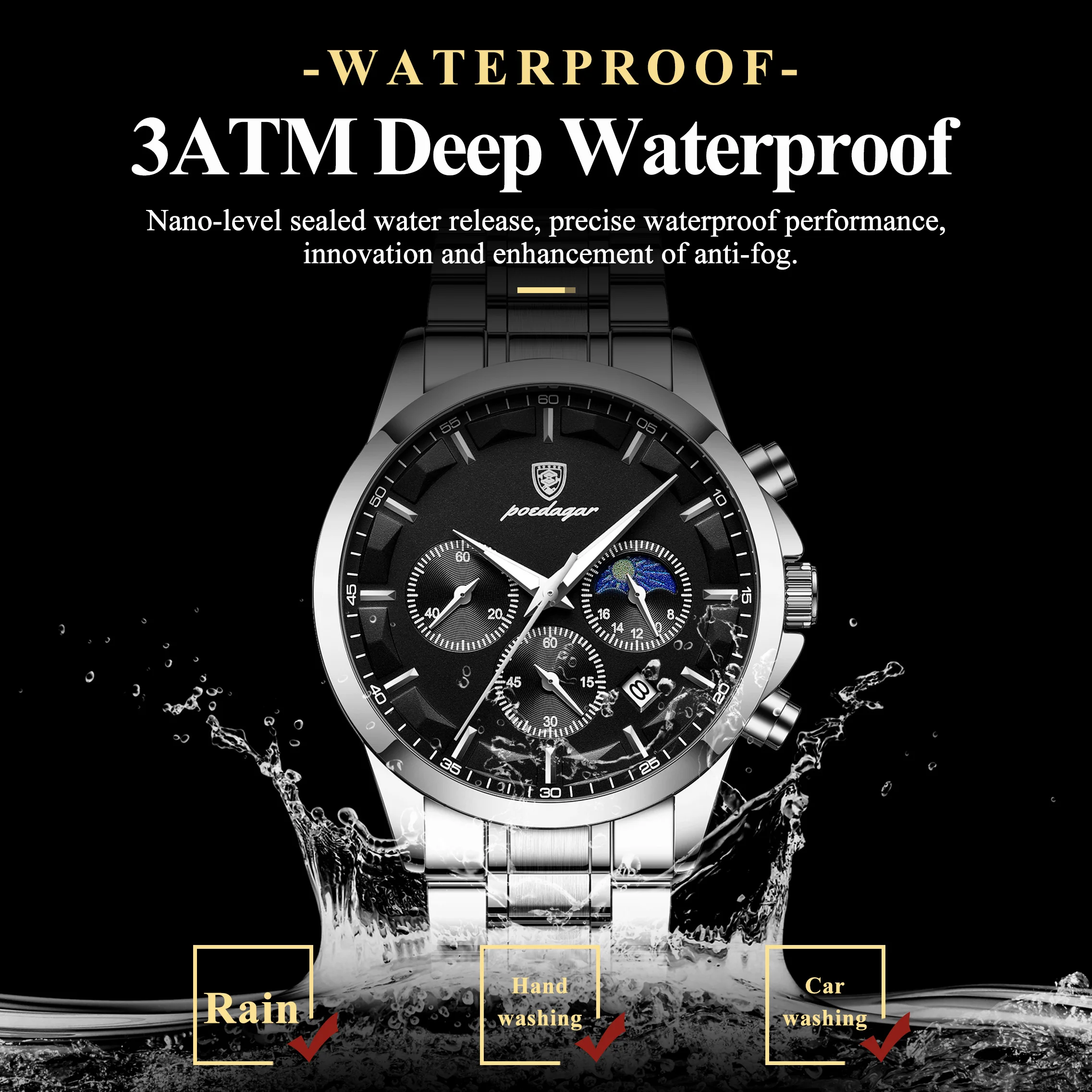 Men's Waterproof Luminous Chronograph Watch