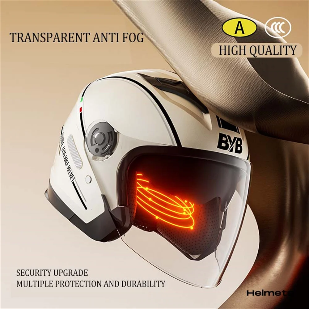 

3C Certified Helmet Motorcycle Electric Vehicle Helmet Universal Anti Fog For All Seasons Double Lens Helmet Wholesale