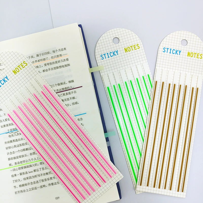 Imagem -04 - Transparent Index Postou-sticky Notepads Papelaria Kawaii Notas Papel Adesivo Material Escolar 21packs