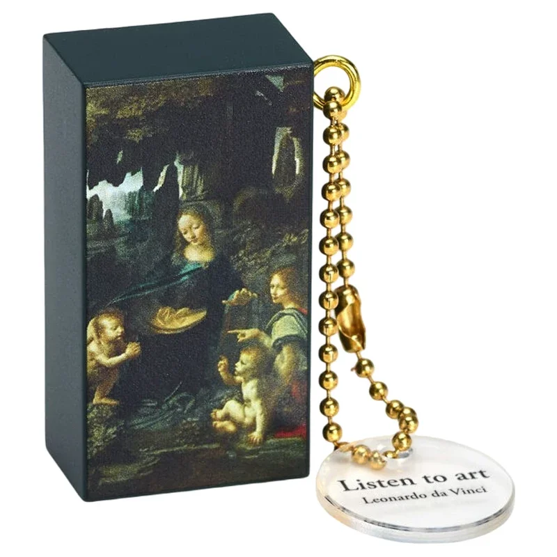 Blue Mountain Da Vinci Classic Painting Sound Keychain Pendant Museum Art Decor Collectible Hanging Ornament For Bag Display